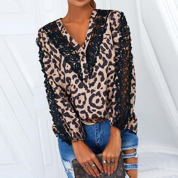 women's blouses & shirts casual v neck button women elegant vintage lace leopard printing blouse plus size pullover full sleeve streetw, White
women's blouses & shirts casual v neck button women elegant vintage lace leopard printing blouse plus size pullover full sleeve streetw, White