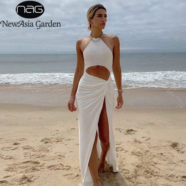 newasia party dress women off shoulder hollow out twist maxi white dresses summer solid color casual side split beach dress, Black;gray
newasia party dress women off shoulder hollow out twist maxi white dresses summer solid color casual side split beach dress, Black;gray