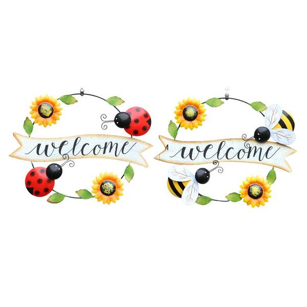 decorative flowers & wreaths round metal welcome sign er garden patio porch ing hoop wreath decor
decorative flowers & wreaths round metal welcome sign er garden patio porch ing hoop wreath decor