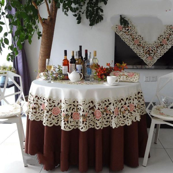 table cloth peach roses series rural art chinese embroidery the round 180*180cm dust
table cloth peach roses series rural art chinese embroidery the round 180*180cm dust