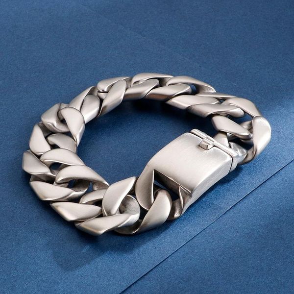link, chain vintage heavy chunky cuban link bracelet jewelry stainless steel brushed matte men accessories 2021, Black
link, chain vintage heavy chunky cuban link bracelet jewelry stainless steel brushed matte men accessories 2021, Black