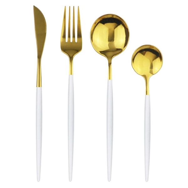 dinnerware sets white gold cutlery set 18/10 stainless steel flatware knives fork dessert spoon dinner kitchen tableware silverware
dinnerware sets white gold cutlery set 18/10 stainless steel flatware knives fork dessert spoon dinner kitchen tableware silverware