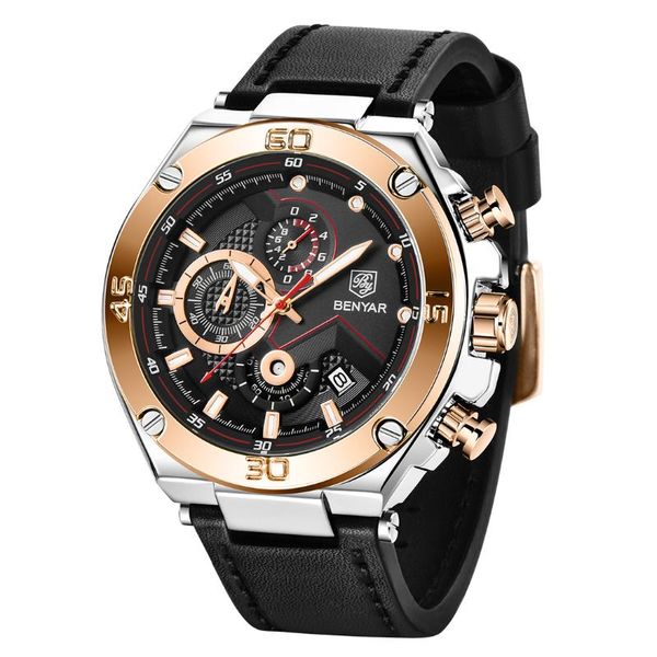 wristwatches benyar brand sports men watch luxury leather military watches 30m waterproof 45mm large dial fashion chronograph reloj, Slivery;brown
wristwatches benyar brand sports men watch luxury leather military watches 30m waterproof 45mm large dial fashion chronograph reloj, Slivery;brown