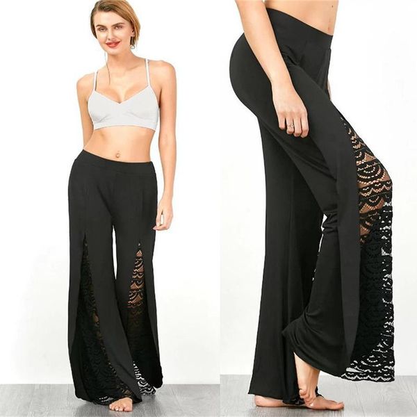 women's pants & capris womens trumpet trousers open fork lace splicing lined high waist perspective panel and flare, Black;white
women's pants & capris womens trumpet trousers open fork lace splicing lined high waist perspective panel and flare, Black;white