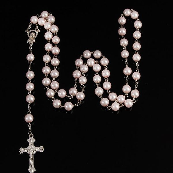 8mm blue classic pearl handmade cross rosary necklace, necklace catholic prayer religious jewelry necklace. 30 pieces pendant necklaces, Silver
8mm blue classic pearl handmade cross rosary necklace, necklace catholic prayer religious jewelry necklace. 30 pieces pendant necklaces, Silver