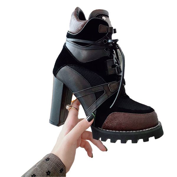 latest women's heeled boots martin desert boot 100% genuine leather thick winter shoes lace-up booties high heel lady heels shoe size 3, Black
latest women's heeled boots martin desert boot 100% genuine leather thick winter shoes lace-up booties high heel lady heels shoe size 3, Black