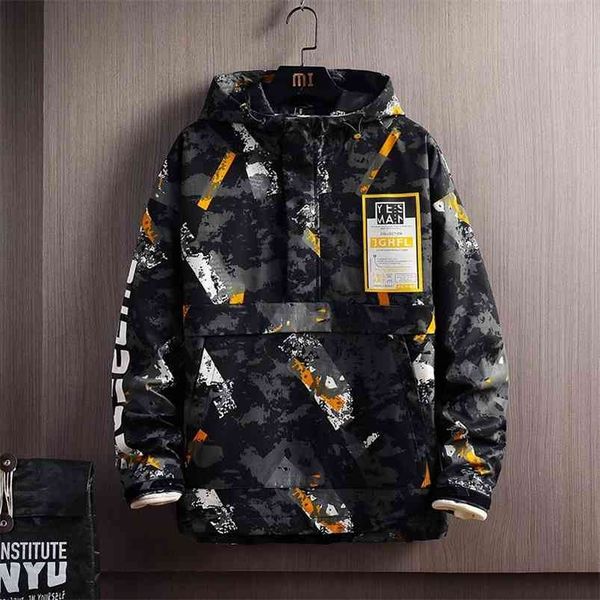 spring autumn men's jacket fashion casual streetwear hooded jacket windbreaker coat male outwear camouflage hip hop clothes 210923, Black;brown
spring autumn men's jacket fashion casual streetwear hooded jacket windbreaker coat male outwear camouflage hip hop clothes 210923, Black;brown