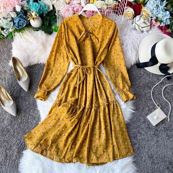 dresses summer print spring casual sleeve bow floral ruffles long elegant women party vestidos, Black;gray
dresses summer print spring casual sleeve bow floral ruffles long elegant women party vestidos, Black;gray