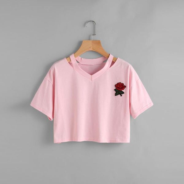 women's t-shirt t-shirts fashion rose short sleeve casual t shirt v neck vest summer women female plus size, White
women's t-shirt t-shirts fashion rose short sleeve casual t shirt v neck vest summer women female plus size, White