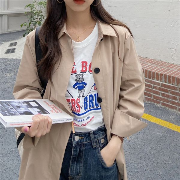ol overcoat chic solid all match minimalist loose windbreaker vintage women retro elegant trench coats 210421, Tan;black
ol overcoat chic solid all match minimalist loose windbreaker vintage women retro elegant trench coats 210421, Tan;black