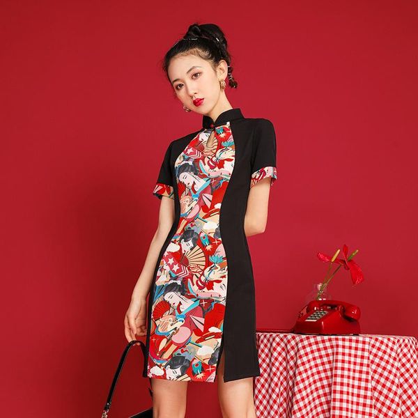cheongsam national tide chinese style retro short small young girl modified dress ethnic clothing, Red
cheongsam national tide chinese style retro short small young girl modified dress ethnic clothing, Red