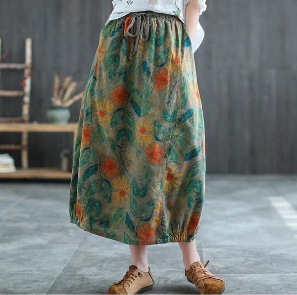 skirts 21summer skirst women vintage print loose elastic waist drawstring female ankle-length skirt fashion, Black
skirts 21summer skirst women vintage print loose elastic waist drawstring female ankle-length skirt fashion, Black