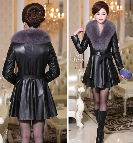 women's fur & faux gamporl 2021 women fall and winter fashion coats jackets collar mid-length slim warm whole pu leather, Black
women's fur & faux gamporl 2021 women fall and winter fashion coats jackets collar mid-length slim warm whole pu leather, Black