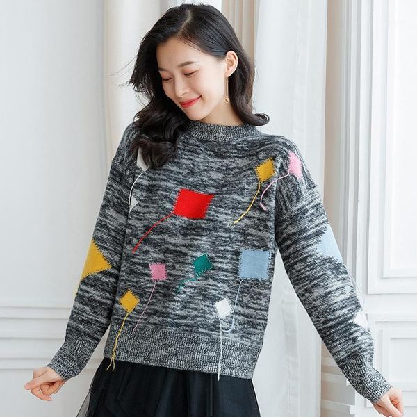 women's cashmere sweaters pullover long sleeve plus size loose female grey floral knitwear 2021 autumn winter, White;black
women's cashmere sweaters pullover long sleeve plus size loose female grey floral knitwear 2021 autumn winter, White;black