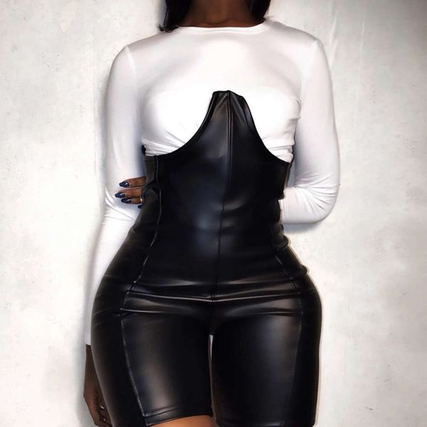 women's jumpsuits & rompers wind winter bag hip imitation leather one-piece shorts long sve casual two-piece set, Black;white
women's jumpsuits & rompers wind winter bag hip imitation leather one-piece shorts long sve casual two-piece set, Black;white