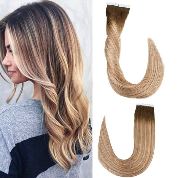 brazilian long straight tape in hair extensions skin weft #613 blonde color 50g, Black
brazilian long straight tape in hair extensions skin weft #613 blonde color 50g, Black