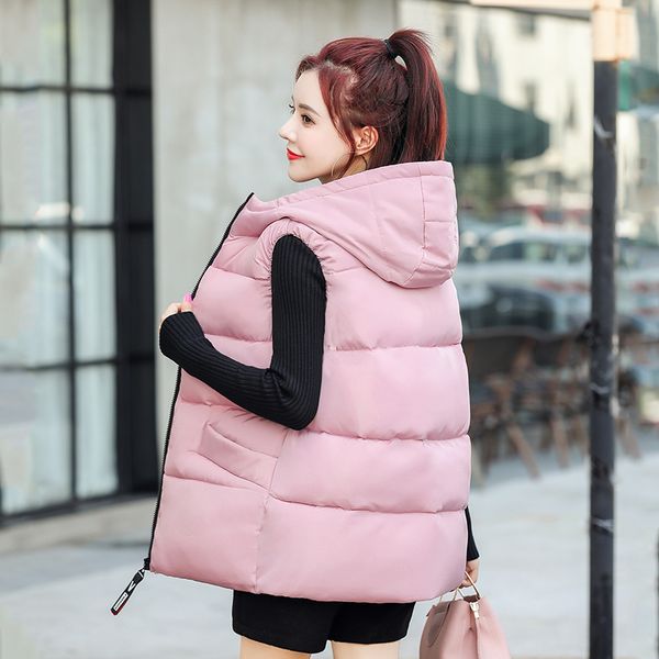 winter hooded long vest for women solid casual women's sleeveless jacket stand collar thick cotton padded puffer coat, Black;white
winter hooded long vest for women solid casual women's sleeveless jacket stand collar thick cotton padded puffer coat, Black;white