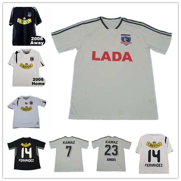 2006 colo colo retro soccer jersey fernrndez vidrl lerl 06 07 home white away black short sleeve football shirt uniforms, Black;yellow
2006 colo colo retro soccer jersey fernrndez vidrl lerl 06 07 home white away black short sleeve football shirt uniforms, Black;yellow