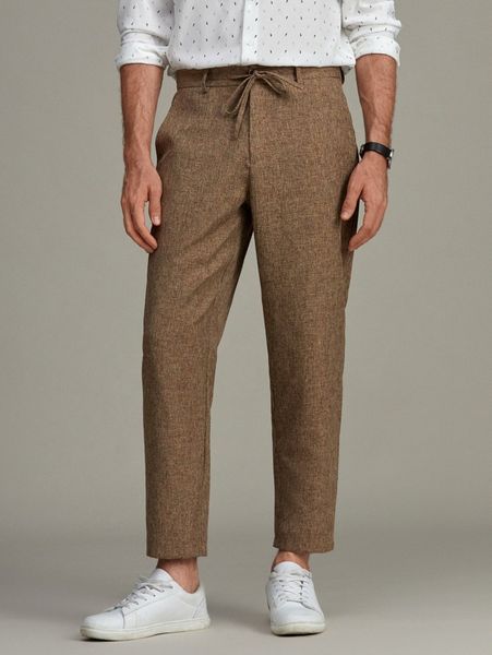 men marled knot front tailored pants z70l#, Black
men marled knot front tailored pants z70l#, Black