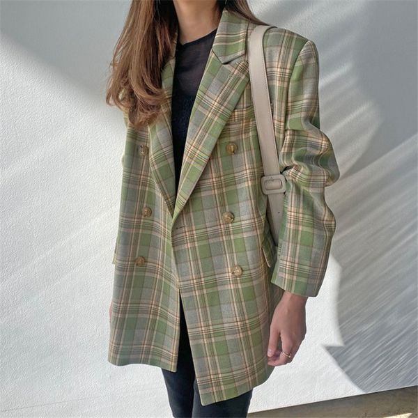 brief fashion plaid all-match retro loose streetwear geometric vintage chic office lady women blazers 210421, White;black
brief fashion plaid all-match retro loose streetwear geometric vintage chic office lady women blazers 210421, White;black