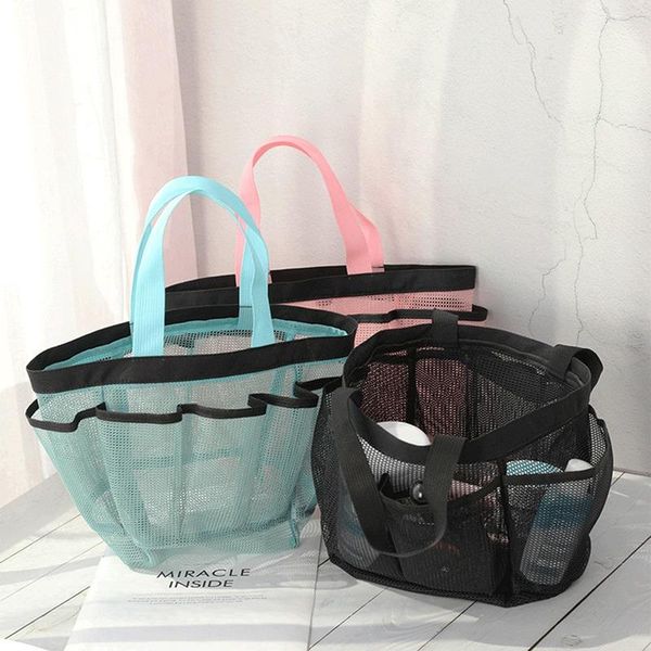 storage bags mesh shower bag 8 pockets large portable quick dry tote bathroom swimming beach organizer for containing toiletries
storage bags mesh shower bag 8 pockets large portable quick dry tote bathroom swimming beach organizer for containing toiletries