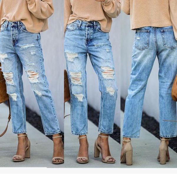 women's jeans 2021 est women stretch ripped distressed loose high waist denim pants shredded trousers thin jeggings, Blue
women's jeans 2021 est women stretch ripped distressed loose high waist denim pants shredded trousers thin jeggings, Blue