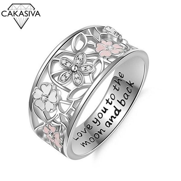 cluster rings creative drop-in diamond cherry blossom ring love you to the moon and back silver 925, Golden;silver
cluster rings creative drop-in diamond cherry blossom ring love you to the moon and back silver 925, Golden;silver