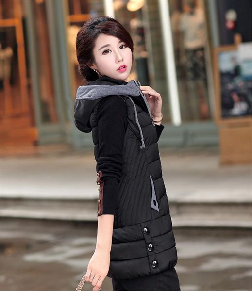 women's vests fashion vest women 2021 autumn winter arrival hooded button pockets patchwork slim cotton coats chalecos mujer zy552, Black;white
women's vests fashion vest women 2021 autumn winter arrival hooded button pockets patchwork slim cotton coats chalecos mujer zy552, Black;white