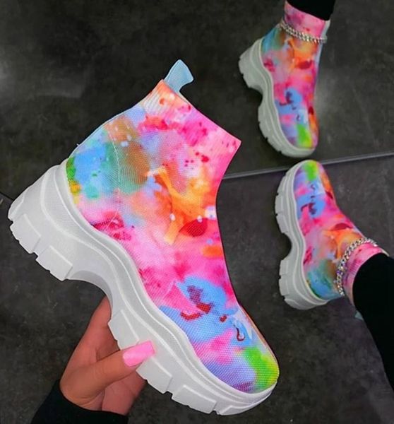 boots 2021 women tie-dye high casual sneakers breathable stretch colorful women's thick bottom sports running shoes, Black
boots 2021 women tie-dye high casual sneakers breathable stretch colorful women's thick bottom sports running shoes, Black