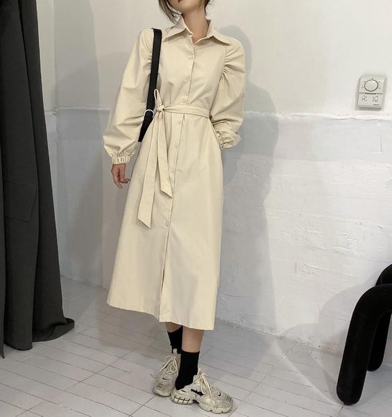 casual dresses autumn simple solid midi dress for women lapel single-breasted lace-up female full sleeve 2021 ladies vestidos, Black;gray
casual dresses autumn simple solid midi dress for women lapel single-breasted lace-up female full sleeve 2021 ladies vestidos, Black;gray