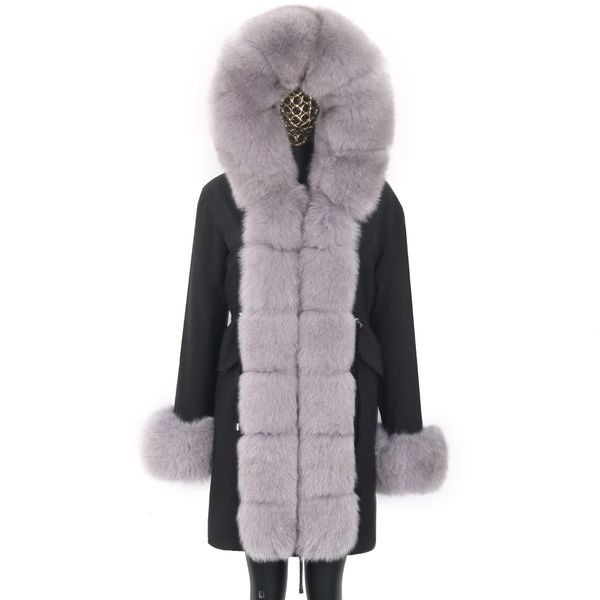 long parka female winter jacket women thick detachable natural real fox fur collar real fox fur parka, Black
long parka female winter jacket women thick detachable natural real fox fur collar real fox fur parka, Black