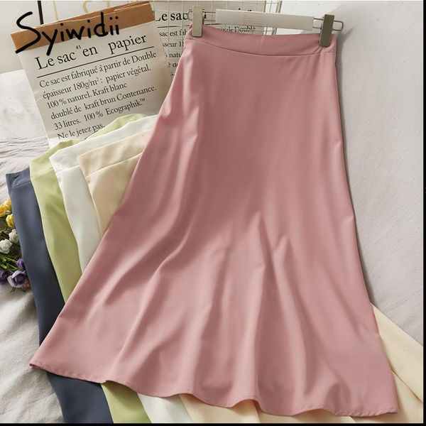 high waist mid calf women skirt a line solid black white pink casual spring summer korean fashion skirts
high waist mid calf women skirt a line solid black white pink casual spring summer korean fashion skirts