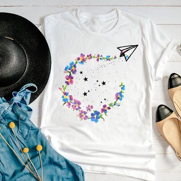 graphic cartoon floral flower watercolor women 90s fashion short sleeve summer print female clothes tees t shirt, White
graphic cartoon floral flower watercolor women 90s fashion short sleeve summer print female clothes tees t shirt, White