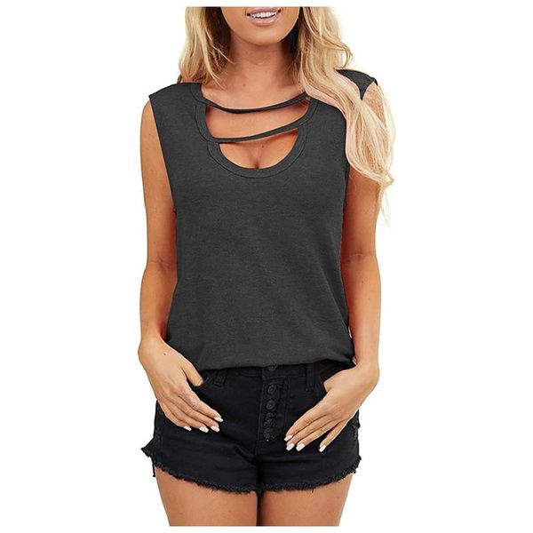 women's t-shirt oversized t shirt women summer cut out hollow ladies sleeveless solid shirts camis camisetas de mujer, White
women's t-shirt oversized t shirt women summer cut out hollow ladies sleeveless solid shirts camis camisetas de mujer, White