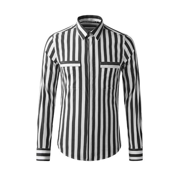 men's casual shirts long sleeve mens luxury wide stripe cotton dress fashion slim fit party male 3xl, White;black
men's casual shirts long sleeve mens luxury wide stripe cotton dress fashion slim fit party male 3xl, White;black