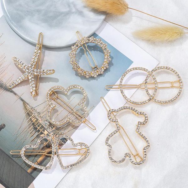 hair clips & barrettes fashion rhinestone gold color geometric round starfish pins for women girls accessories jewelry gifts, Golden;silver
hair clips & barrettes fashion rhinestone gold color geometric round starfish pins for women girls accessories jewelry gifts, Golden;silver