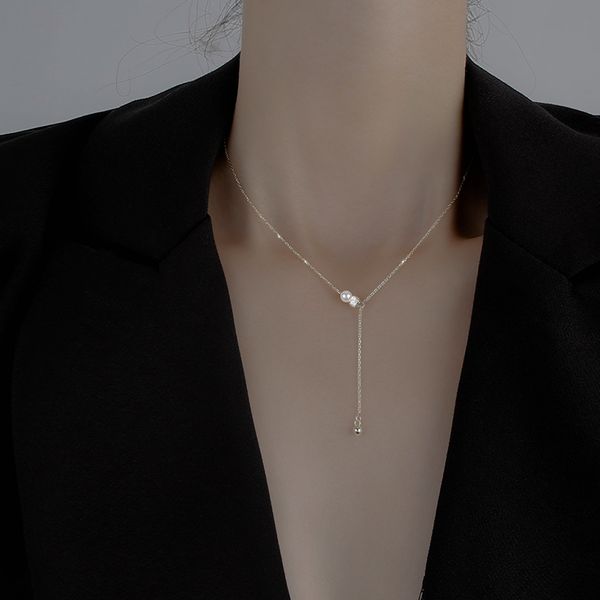 light luxury chain necklace design feeling female small tassel clavicle new female contracted temperament, Silver
light luxury chain necklace design feeling female small tassel clavicle new female contracted temperament, Silver
