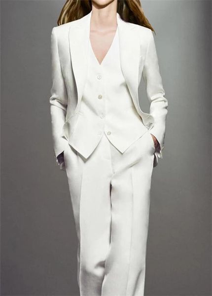 women's two piece pants ladies fashion office slim suit 3-piece set retro long sleeve pocket female jacket flared, White
women's two piece pants ladies fashion office slim suit 3-piece set retro long sleeve pocket female jacket flared, White