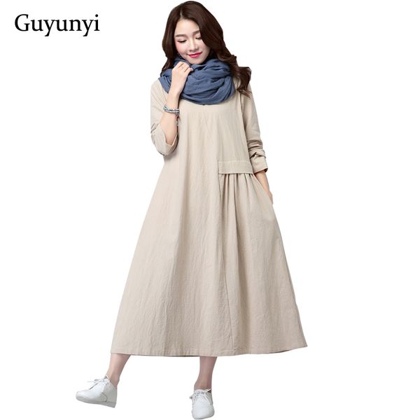 Plain Casual Vintage Dress 2021 Spring Simple Retro Clasp Collar Long Sleeve Side Folds Plus Size Cotton Linen Dress Women, Beige
Plain Casual Vintage Dress 2021 Spring Simple Retro Clasp Collar Long Sleeve Side Folds Plus Size Cotton Linen Dress Women, Beige