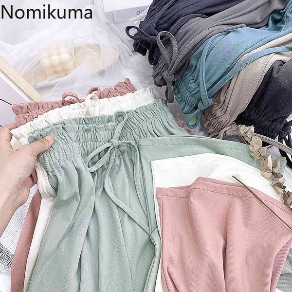 nomikuma stretch high waist wide leg pants women solid color casual loose trousers summer korean style pantalones femme 210514, Black;white
nomikuma stretch high waist wide leg pants women solid color casual loose trousers summer korean style pantalones femme 210514, Black;white