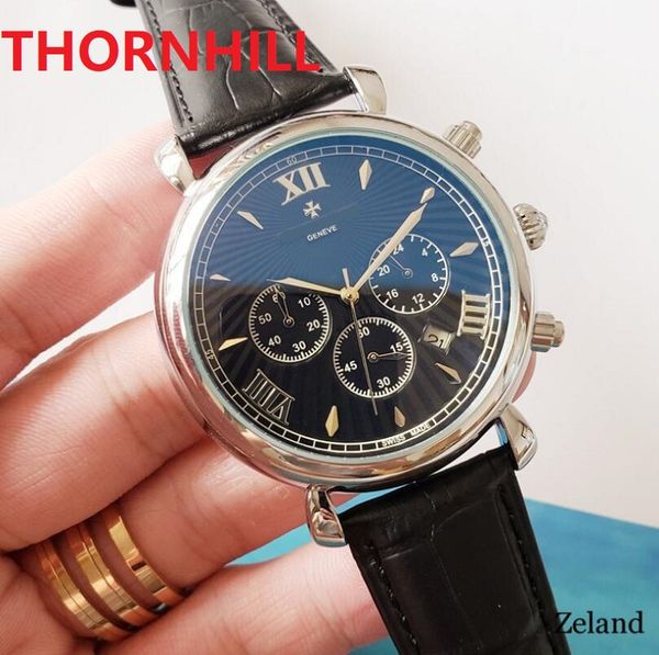 all dials work brand mens 42mm watches clock genuine leather stainless steel wristwatch fashion quartz waterproof calendar men classic wrist, Slivery;brown
all dials work brand mens 42mm watches clock genuine leather stainless steel wristwatch fashion quartz waterproof calendar men classic wrist, Slivery;brown