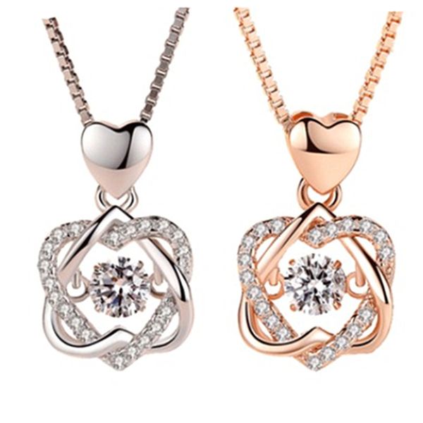 pendant korean color sier necklace women's trend sier love flashing heart-shaped pendant rose gold lock bone chain simple day gift, White
pendant korean color sier necklace women's trend sier love flashing heart-shaped pendant rose gold lock bone chain simple day gift, White