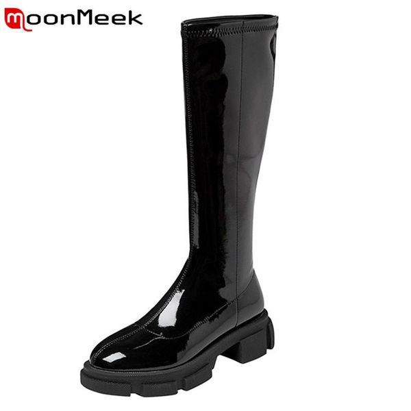 boots moonmeek 2021 patent leather stretch women autumn winter casual shoes flat platform knee high, Black
boots moonmeek 2021 patent leather stretch women autumn winter casual shoes flat platform knee high, Black