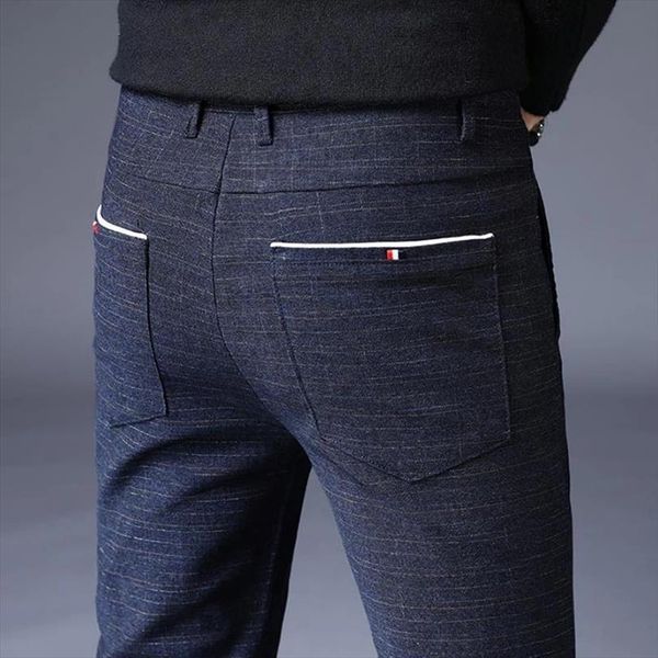 brand summer classic casual elastic women pants long trousers male black cotton stripes straight thin work pant mens size 28 
brand summer classic casual elastic women pants long trousers male black cotton stripes straight thin work pant mens size 28