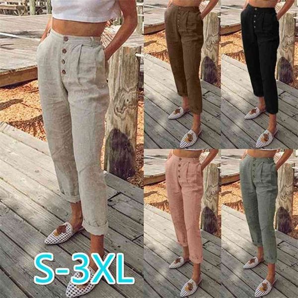 adisputent solid cotton linen women pencil pants spring casual button high waist trousers plus size long 3xl 210520, Black;white
adisputent solid cotton linen women pencil pants spring casual button high waist trousers plus size long 3xl 210520, Black;white