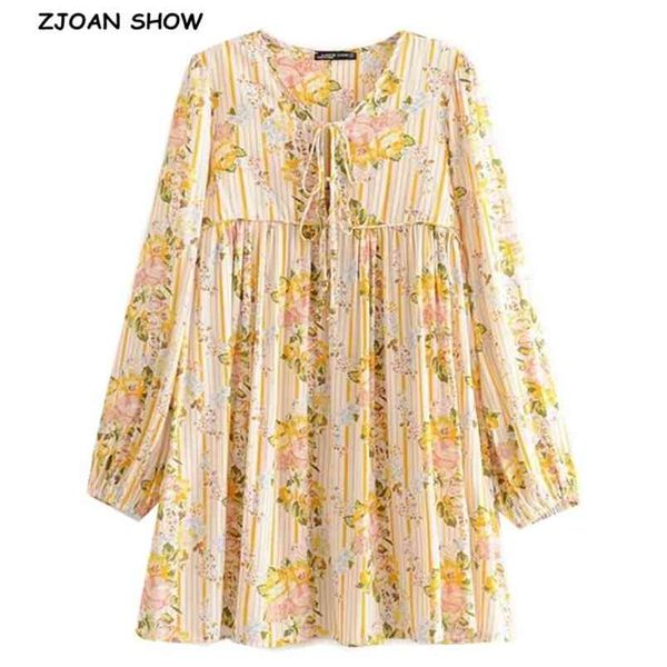 bohemia lacing up v neck yellow strip floral print short dress ethnic woman long sleeve tassel strappy holiday dresses beach 210429, Black;gray
bohemia lacing up v neck yellow strip floral print short dress ethnic woman long sleeve tassel strappy holiday dresses beach 210429, Black;gray