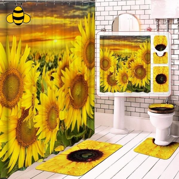 shower curtains 3d sunflower bathroom set curtain non-slip mat household floor toilet seat cover absorbent bath
shower curtains 3d sunflower bathroom set curtain non-slip mat household floor toilet seat cover absorbent bath