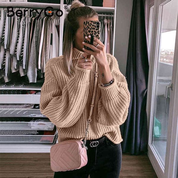berrygo winter pullovers knitted sweater women casual s jumper solid khaki female turtleneck knitwear pull femme 210513, White;black
berrygo winter pullovers knitted sweater women casual s jumper solid khaki female turtleneck knitwear pull femme 210513, White;black