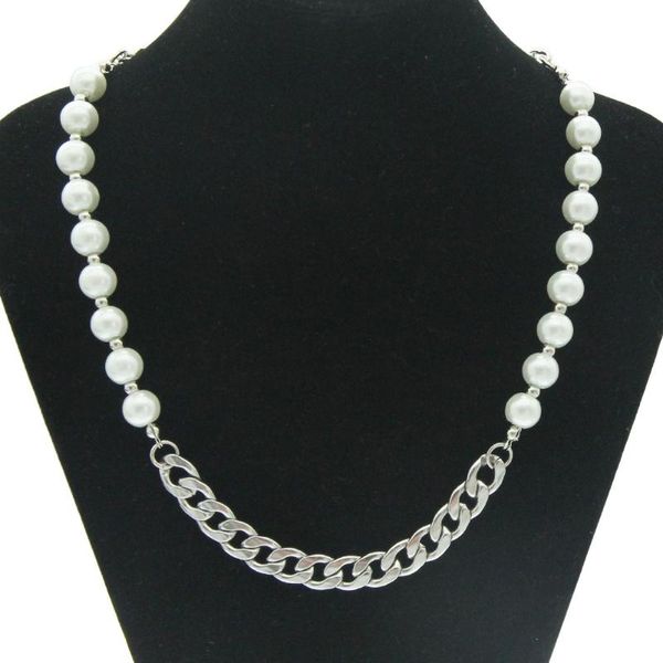 chains 10mm cuban link chain necklace for women stainless steel pearl choker men hip hop rapper maimi neck jewelry accessories, Silver
chains 10mm cuban link chain necklace for women stainless steel pearl choker men hip hop rapper maimi neck jewelry accessories, Silver