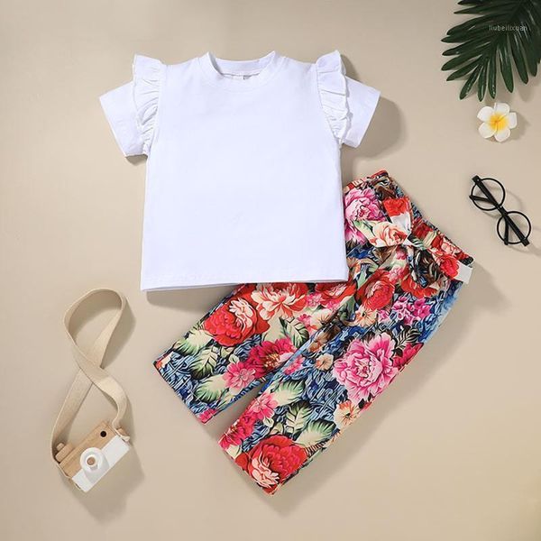 clothing sets outfits for toddler infant kids baby girls ruffle solid white short sleeve t-shirt +floral print pants 9m-5y1
clothing sets outfits for toddler infant kids baby girls ruffle solid white short sleeve t-shirt +floral print pants 9m-5y1